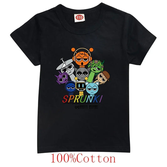 Spurki Horror Game Incrediblebox Printed Children's Short Sleeve T-shirt Summer Fashion Kid Tshirt Baby Tee Top Boy Girl Clothes