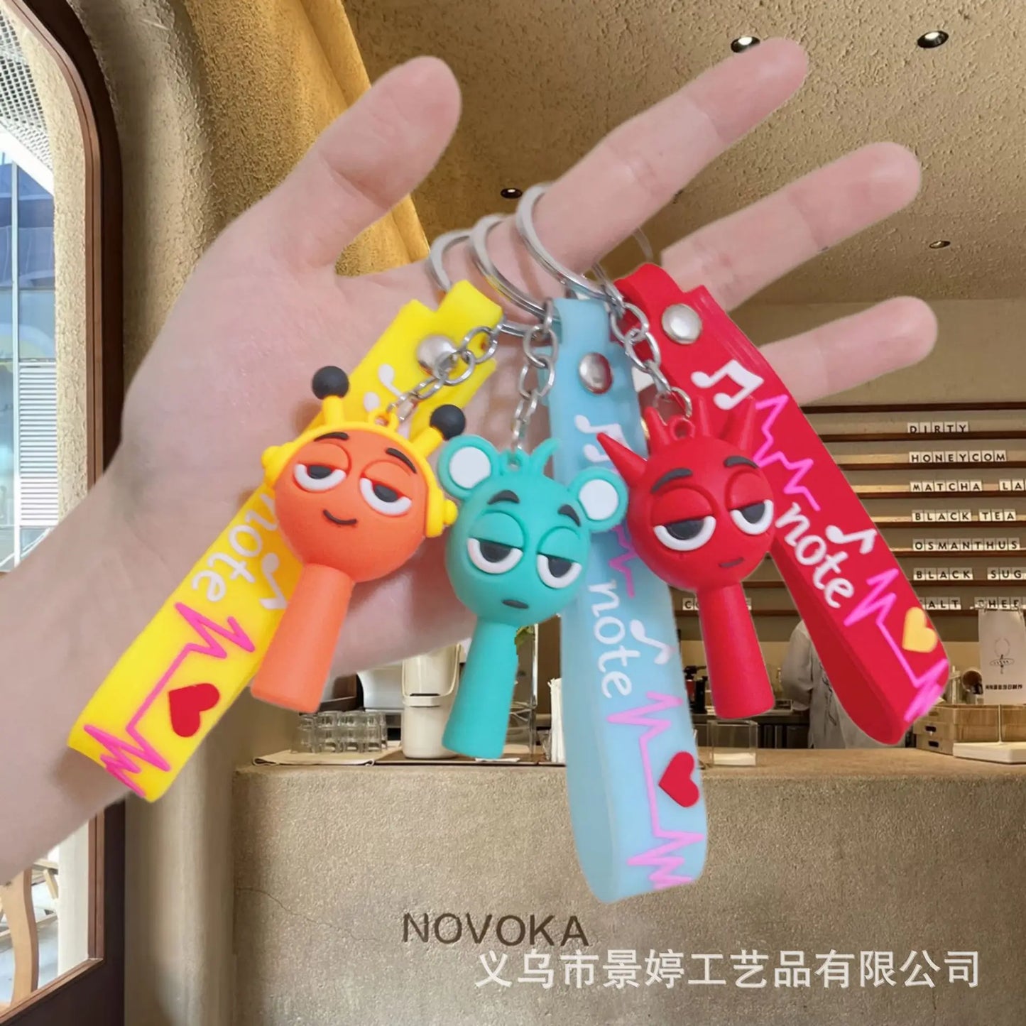 Cartoon Sprunki Keychains for Kids Backpack Keyrings PVC Key Chains Men Women Car Pendants Rings Game Charms Accessories Gift