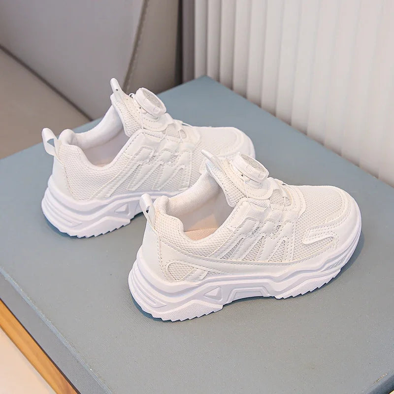Kids Shoes for Boy Spring Autumn School Children White School Tennis Sneakers Breathable Fashion Girls Chunky Basketball Shoes