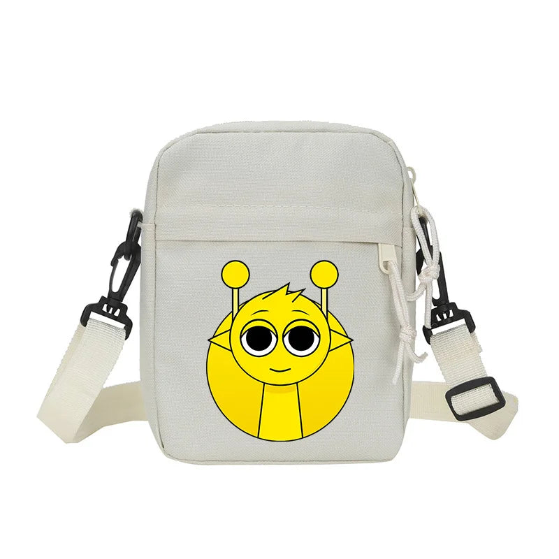 Sprunki Shoulder Bag White Small Teenager Girl Adult Crossbody Bags Cute Square Tote Student Street Harajuku Messenger Pack Gift