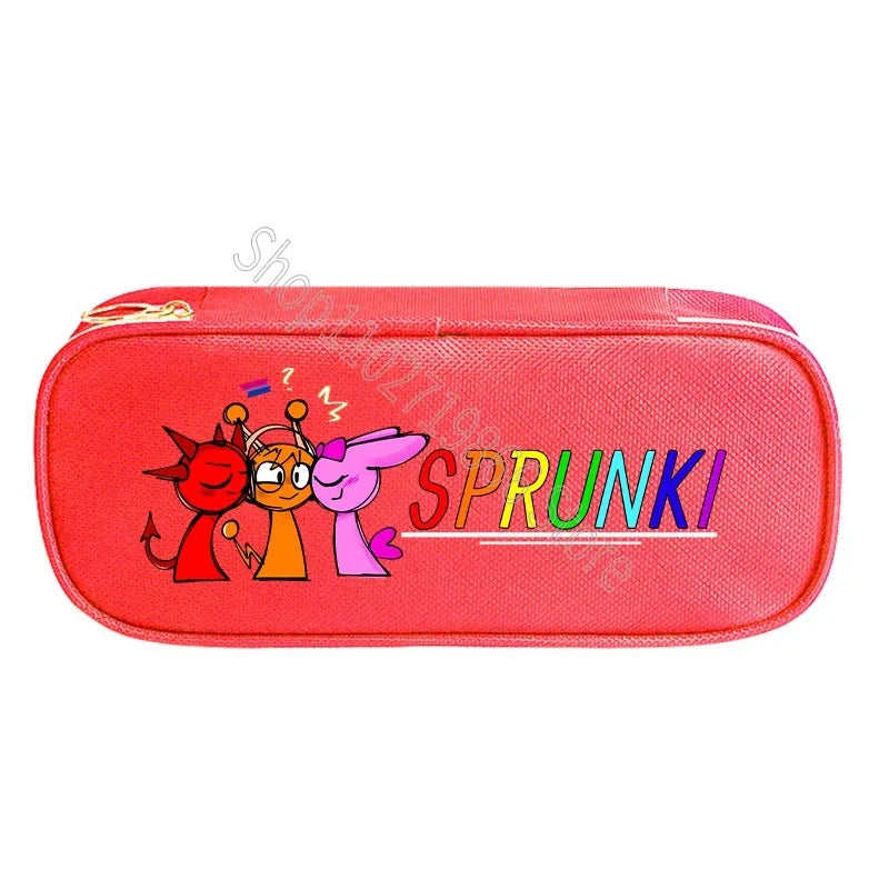 Sprunki Incredibox Cute Stationery Fashion Pencil Cases Cartoon Anime Game Print Bags School Office Supplies Pen Bag Party Gifts