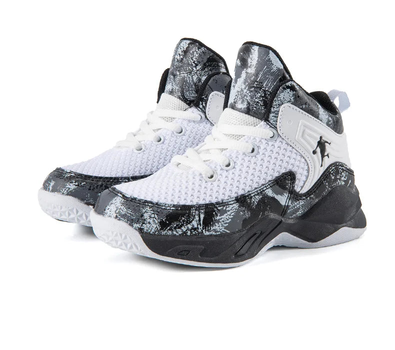 HKDQ High Top Basketball Shoes For Boys Size 31-40 Children's Sneakers Breathable Non Slip Thick Sole Classic Sports Shoes Kids