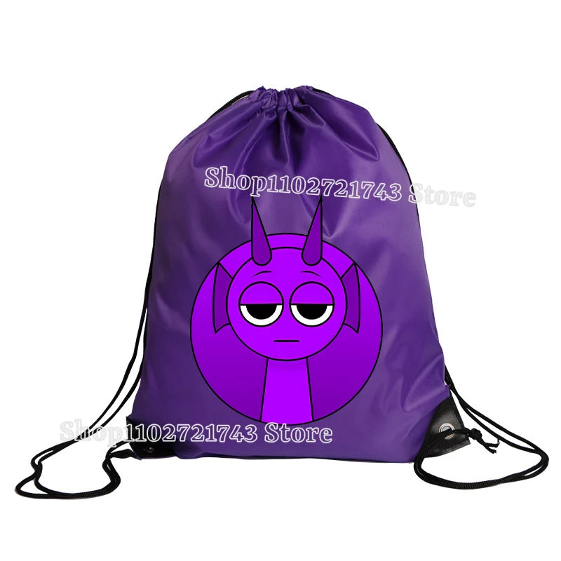 Sprunki Drawstring Backpacks for Men Women Cartoon Anime Fashion Sports Fitness Yoga Portable Pouch Students Draw String Bags