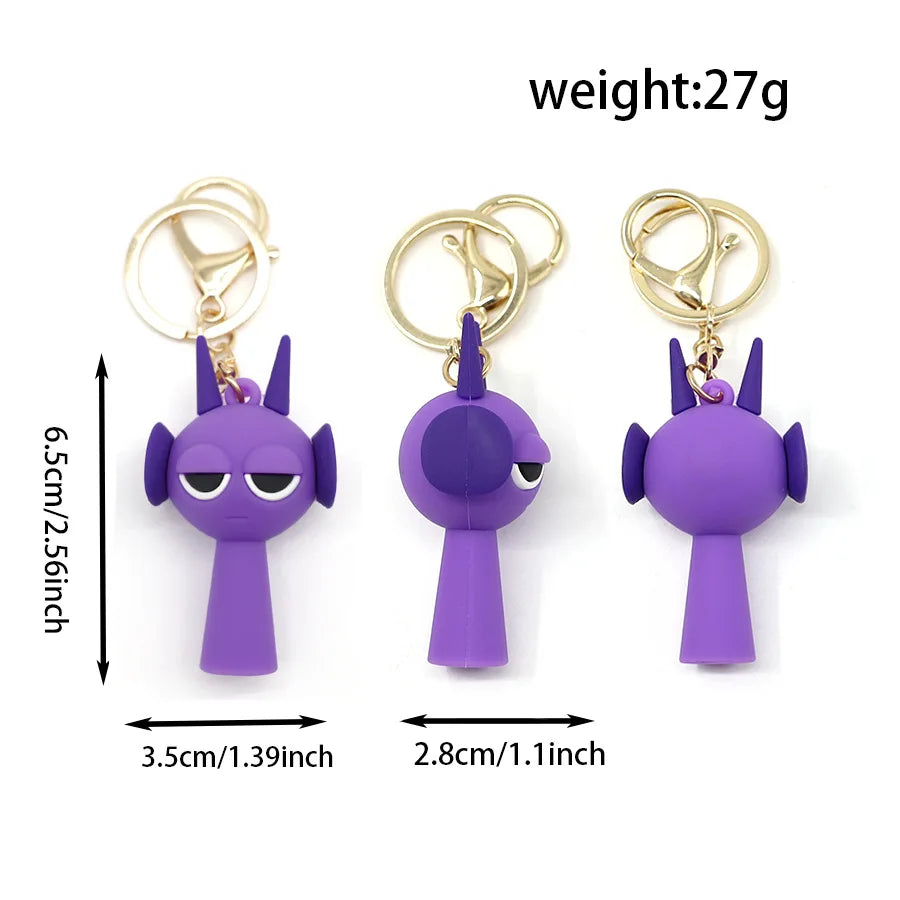 Cross Border Sprunki Rhythm Box Keychain, Game Peripheral Cartoon Pendant, Decorative Keychain Ring