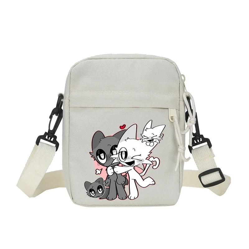 Sprunki Shoulder Bag White Small Teenager Girl Adult Crossbody Bags Cute Square Tote Student Street Harajuku Messenger Pack Gift