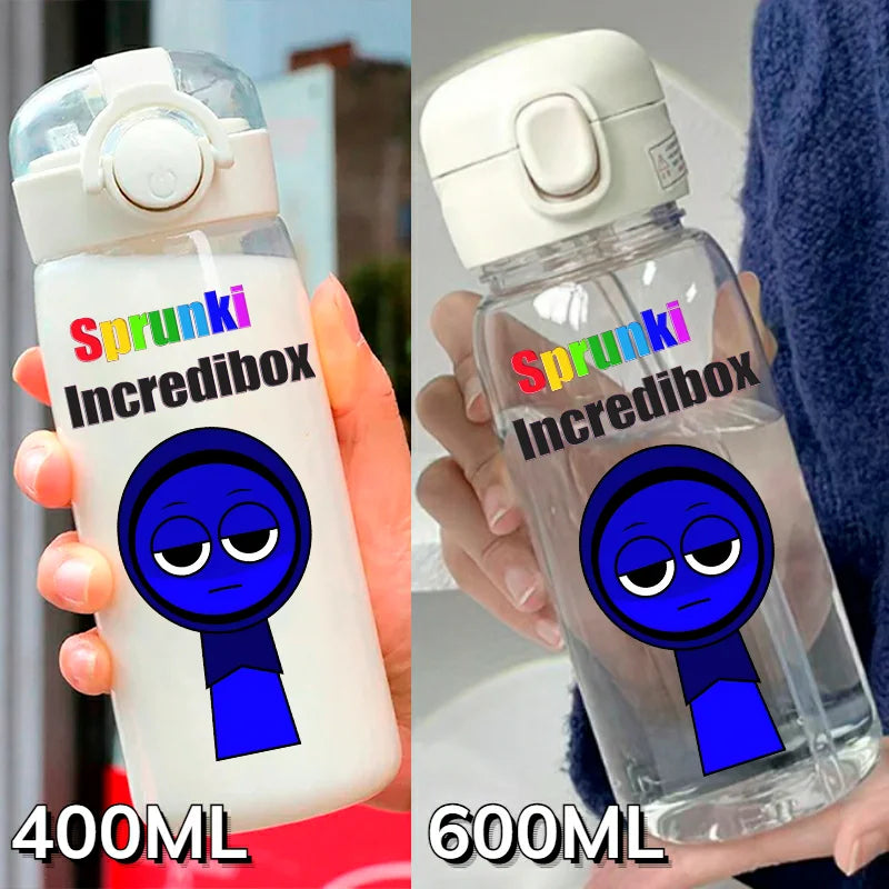 Sprunki Incredibox Cartoon 400ML/600ML Game Drinking Water Cup Childrens Transparent with Straw Bottle Large capacity Gifts