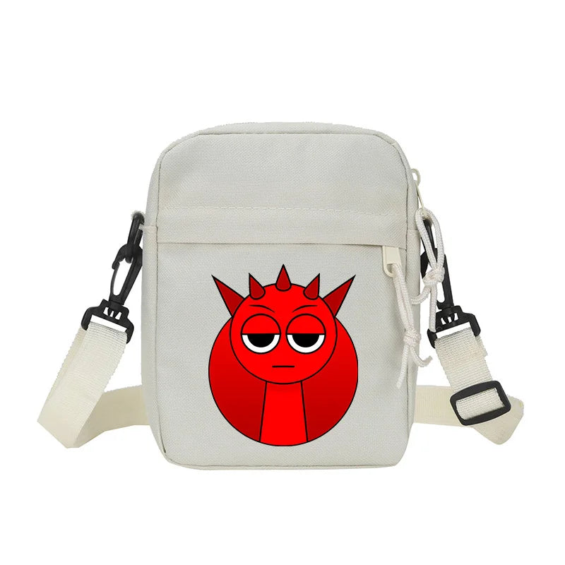 Sprunki Shoulder Bag White Small Teenager Girl Adult Crossbody Bags Cute Square Tote Student Street Harajuku Messenger Pack Gift