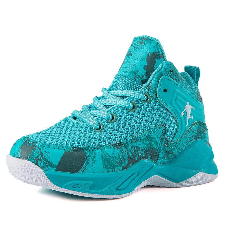 HKDQ High Top Basketball Shoes For Boys Size 31-40 Children's Sneakers Breathable Non Slip Thick Sole Classic Sports Shoes Kids