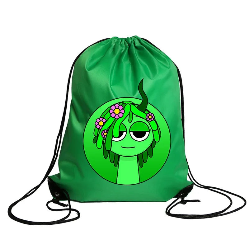 Sprunki Drawstring Backpacks for Men Women Cartoon Anime Fashion Sports Fitness Yoga Portable Pouch Students Draw String Bags