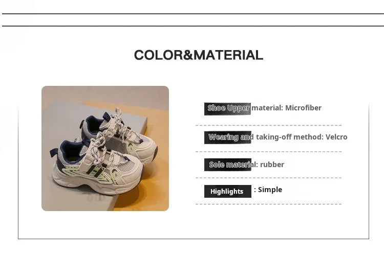 Boys & Girls Fashion Casual Sneakers Kids Flat Baby Toddler Outdoor Shoes Kids Trend Chic Running Shoes Basketball Shoes
