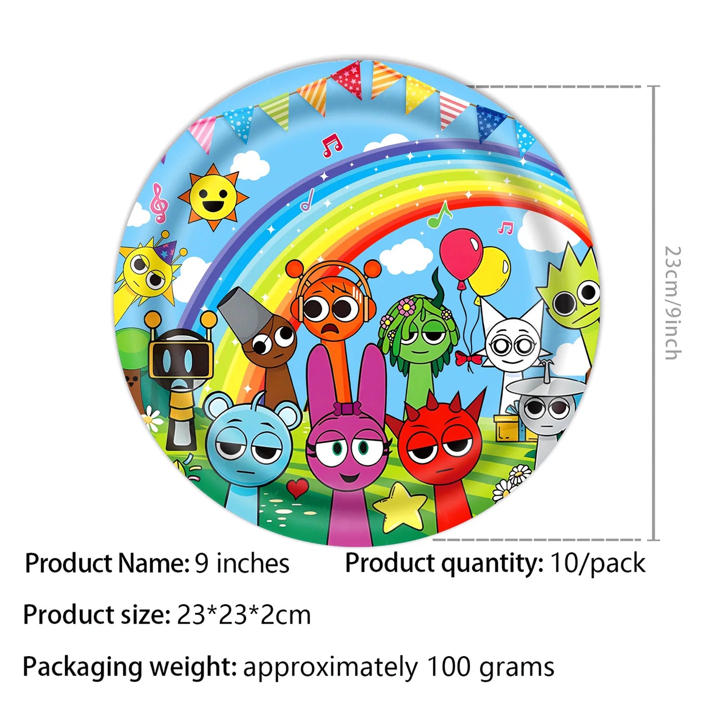 Sprunki Birthday Party Decorations Incredibox Set Game Tableware Tablecloth Plate Cup Balloon Cake Topper for Boys Girl Supplies
