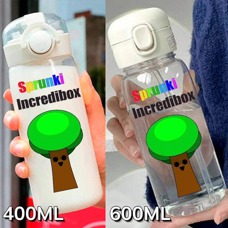 Sprunki Incredibox Cartoon 400ML/600ML Game Drinking Water Cup Childrens Transparent with Straw Bottle Large capacity Gifts