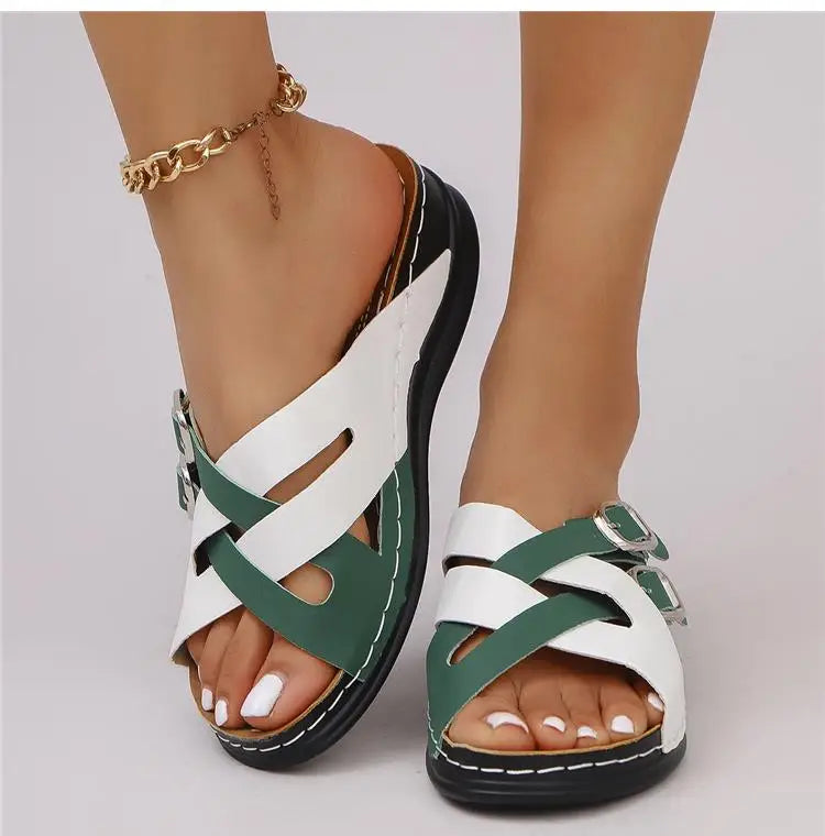 Woman Shoes Sandals Summer Beach Sandals For Women Slides Sandals Woman Wedge Walking Shoes Non-Slip Slipper Female Footwear