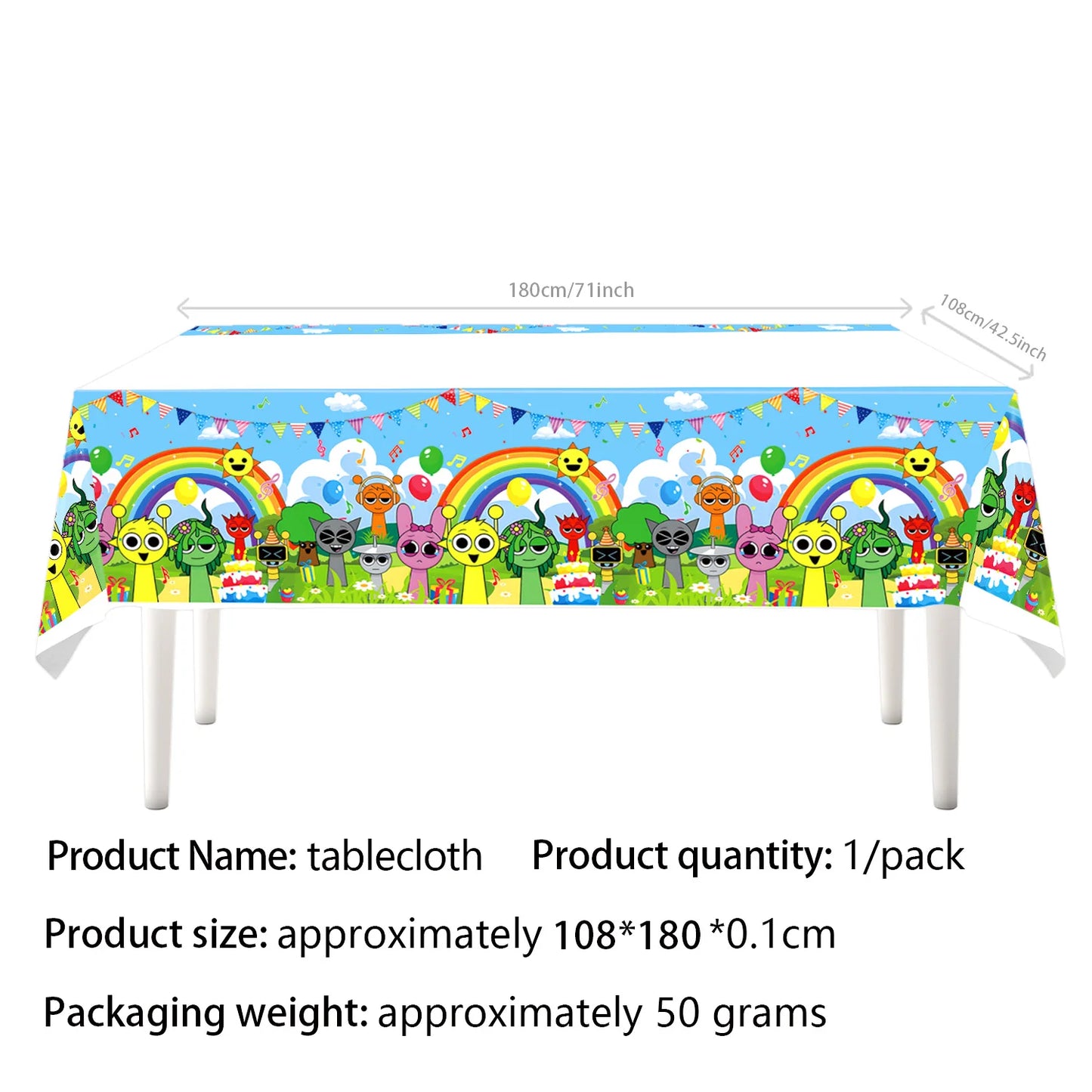 Sprunki Birthday Party Decorations Incredibox Set Game Tableware Tablecloth Plate Cup Balloon Cake Topper for Boys Girl Supplies