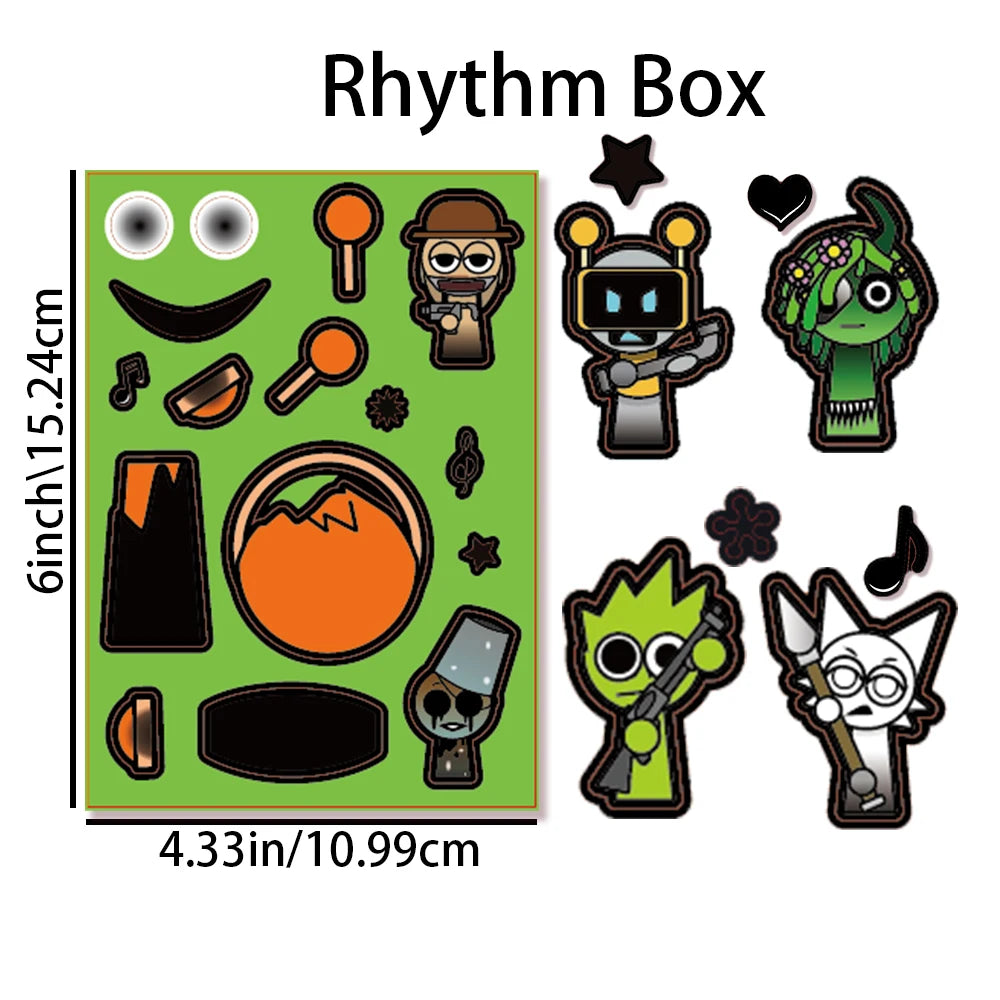10/22/32PCS Sprunki Stickers Make-a-face Stickers Make Your Own Sprunki Sticker for Class Reward, Book Decoration Kid Gift
