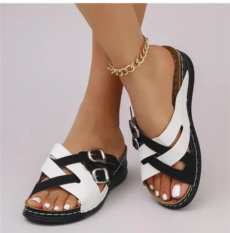 Woman Shoes Sandals Summer Beach Sandals For Women Slides Sandals Woman Wedge Walking Shoes Non-Slip Slipper Female Footwear