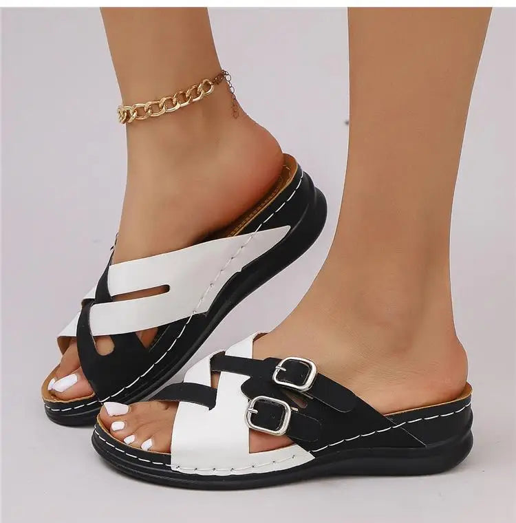 Woman Shoes Sandals Summer Beach Sandals For Women Slides Sandals Woman Wedge Walking Shoes Non-Slip Slipper Female Footwear