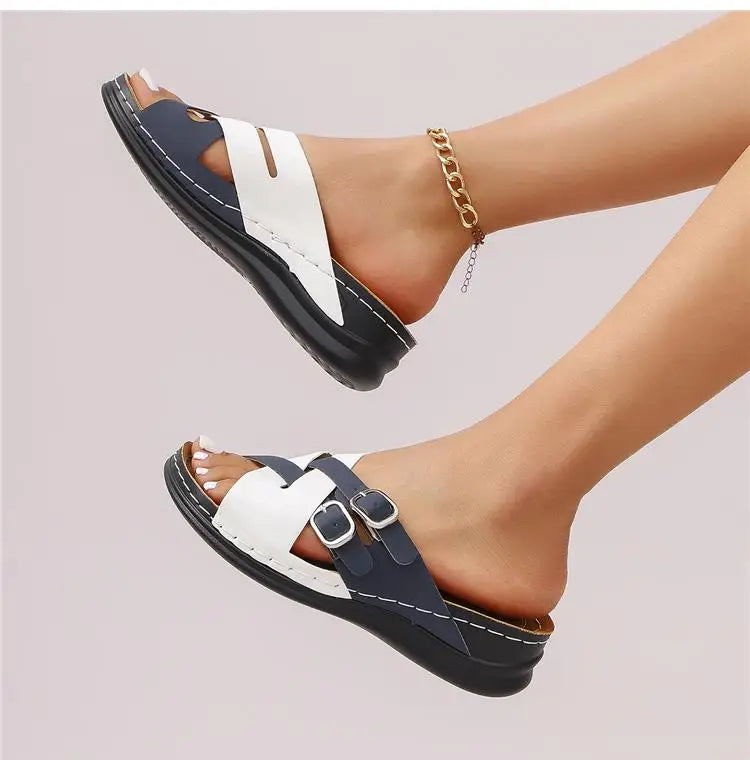 Woman Shoes Sandals Summer Beach Sandals For Women Slides Sandals Woman Wedge Walking Shoes Non-Slip Slipper Female Footwear