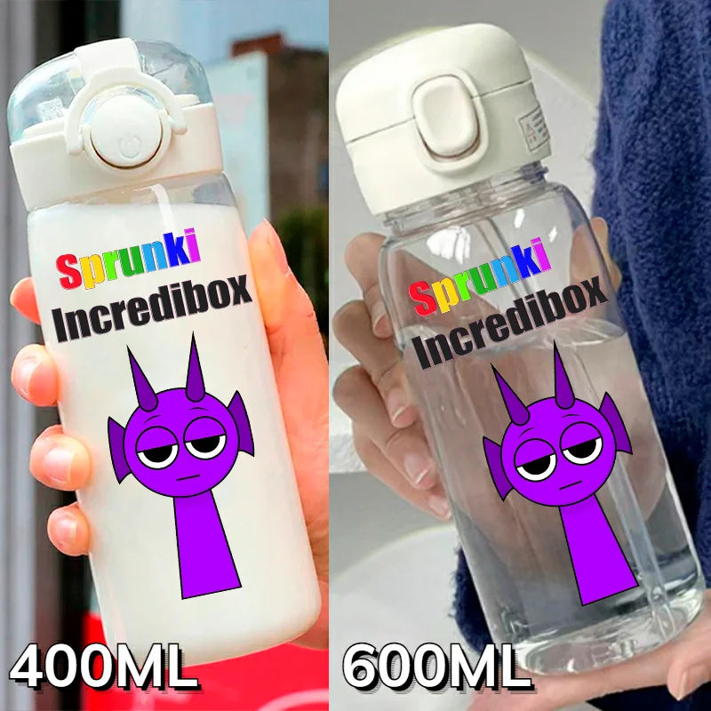 Sprunki Incredibox Cartoon 400ML/600ML Game Drinking Water Cup Childrens Transparent with Straw Bottle Large capacity Gifts