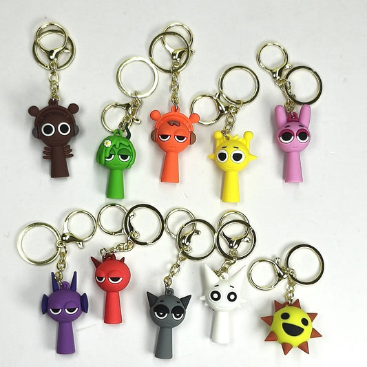 Cross Border Sprunki Rhythm Box Keychain, Game Peripheral Cartoon Pendant, Decorative Keychain Ring