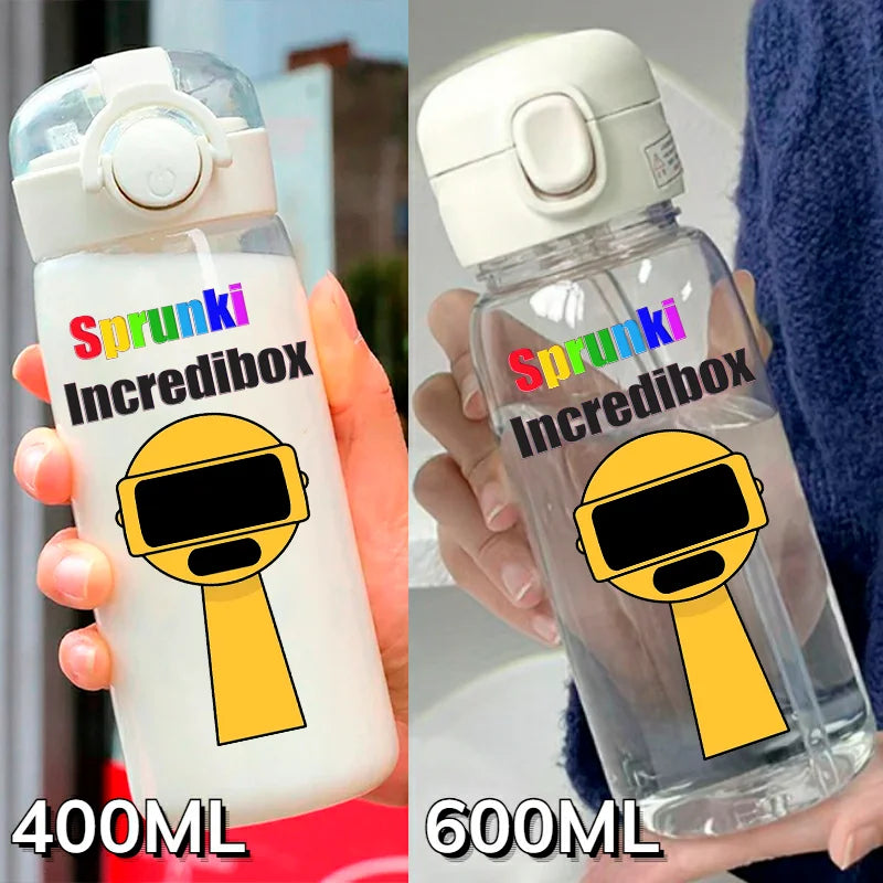 Sprunki Incredibox Cartoon 400ML/600ML Game Drinking Water Cup Childrens Transparent with Straw Bottle Large capacity Gifts