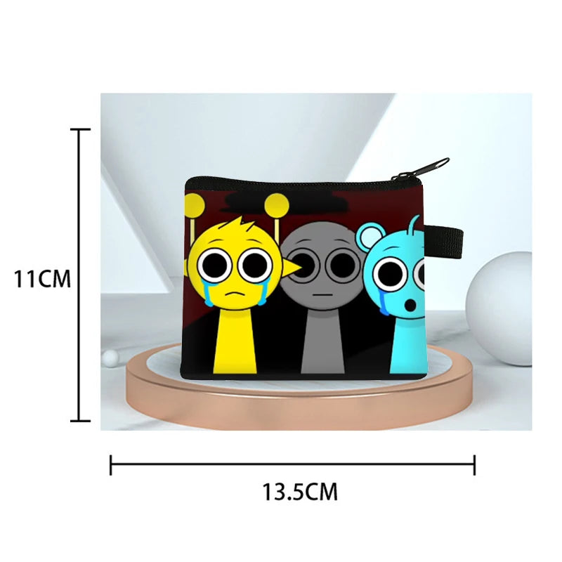 Sprunki Kawaii Coin Purse Children Anime Cartoon Printing Cute Wallet Boys Girls Key Card Storage Mini Pouch Portable Clutch Bag