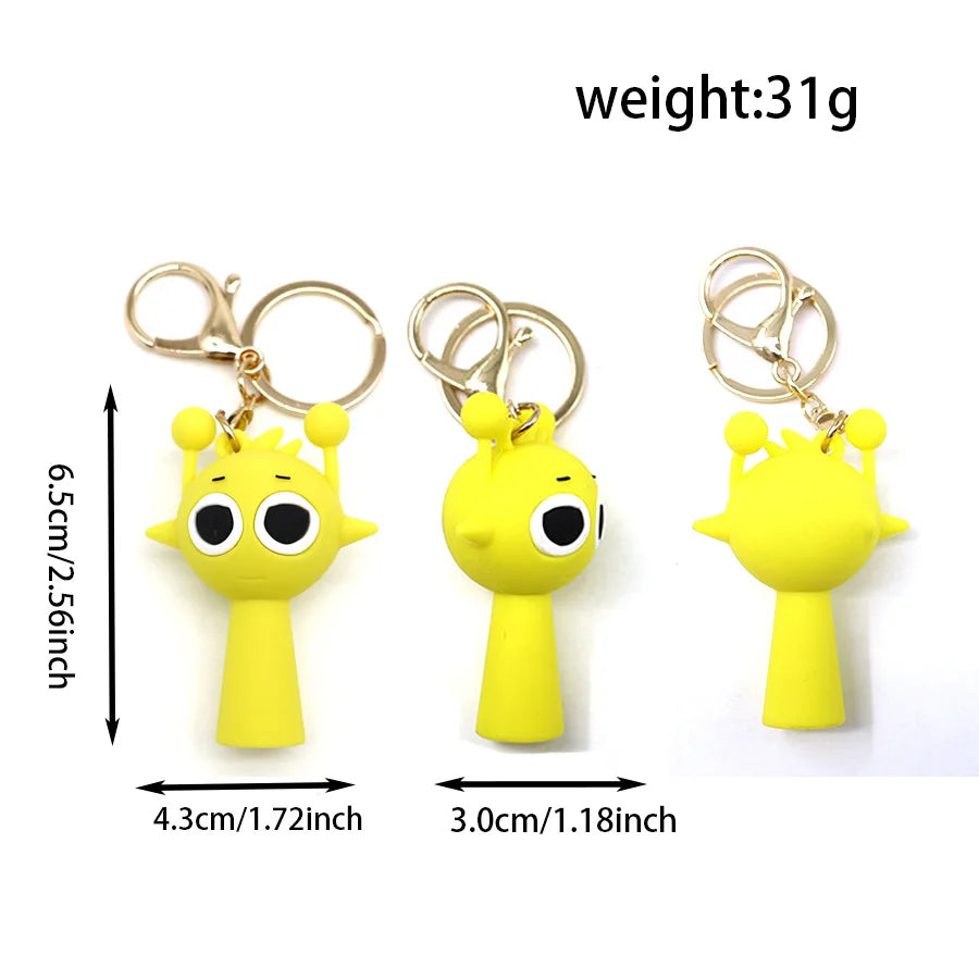 Cross Border Sprunki Rhythm Box Keychain, Game Peripheral Cartoon Pendant, Decorative Keychain Ring