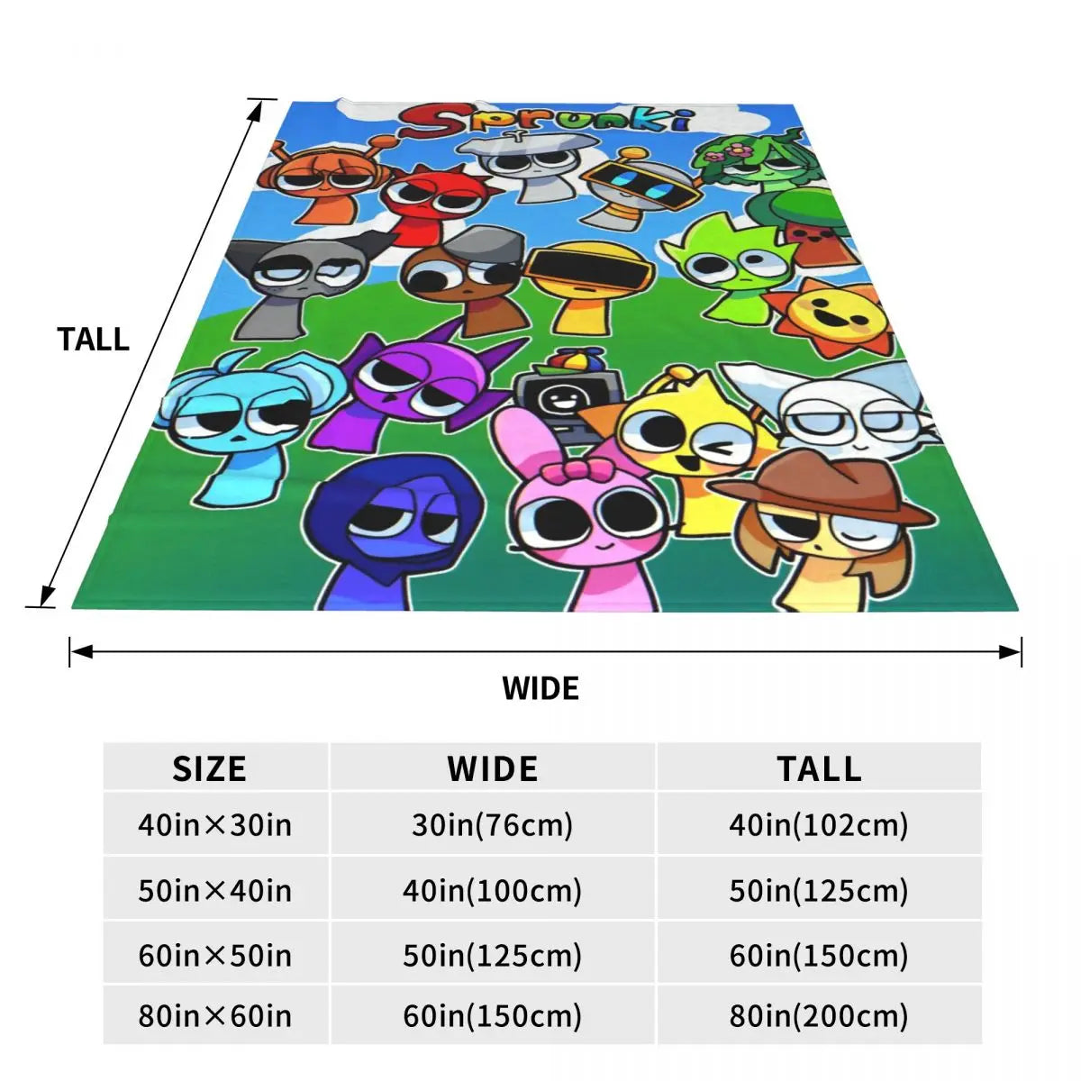 Sprunki Incredibox Flannel Blankets For Kids Boys Summer Conditioning Game Lightweight Throw Blankets for Bed Car Birthday Gifts