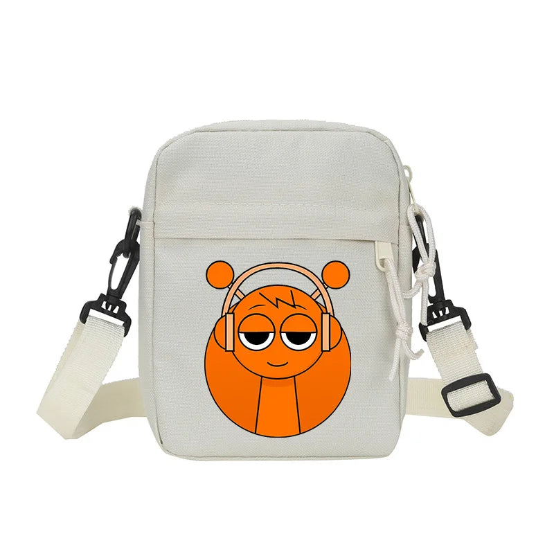 Sprunki Shoulder Bag White Small Teenager Girl Adult Crossbody Bags Cute Square Tote Student Street Harajuku Messenger Pack Gift