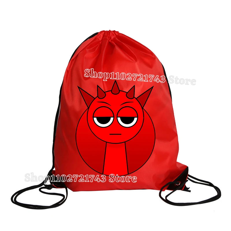 Sprunki Drawstring Backpacks for Men Women Cartoon Anime Fashion Sports Fitness Yoga Portable Pouch Students Draw String Bags