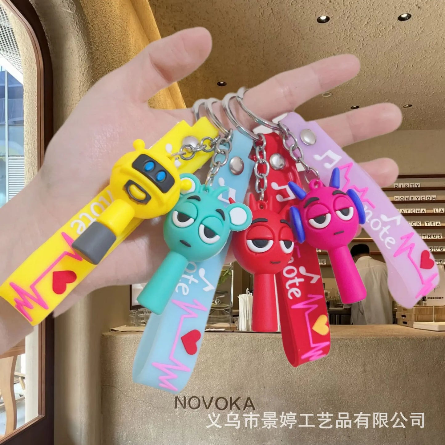 Cartoon Sprunki Keychains for Kids Backpack Keyrings PVC Key Chains Men Women Car Pendants Rings Game Charms Accessories Gift