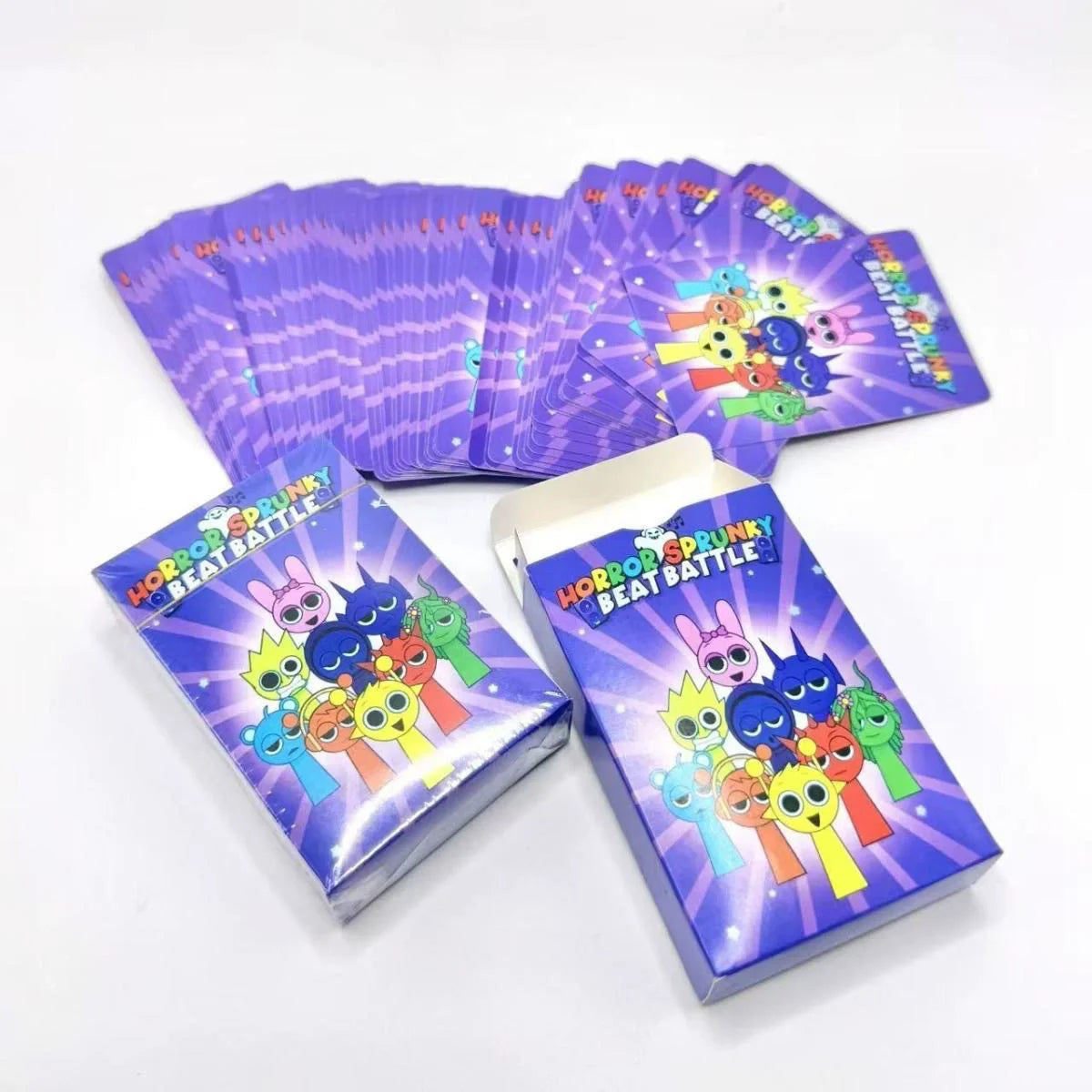 1 Box of 54PCS Sprunki Cartoon Card  Kawaii Spronki Collects Game Cards Anime Self Made Squirtle Cards Gift Toys